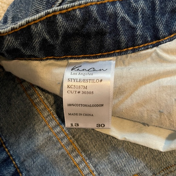 Kancan Loose Fit Distressed Hem Cropped Jeans | Size 13/30 - Picture 4 of 6